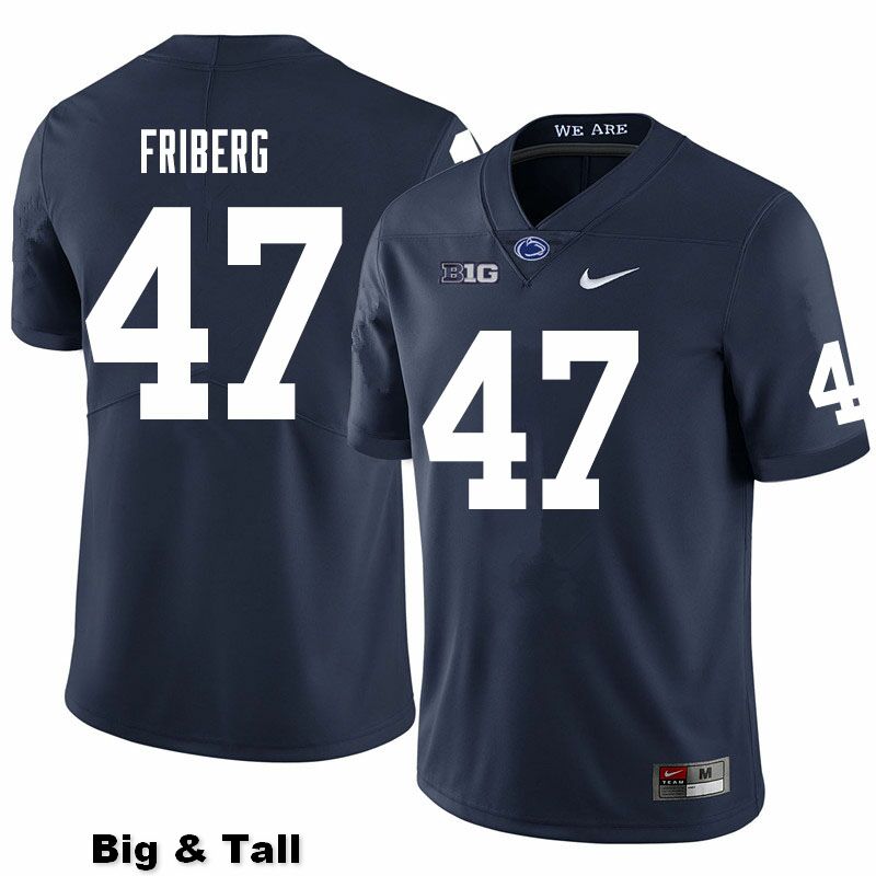 NCAA Nike Men's Penn State Nittany Lions Tommy Friberg #47 College Football Authentic Big & Tall Navy Stitched Jersey QEU1798HC